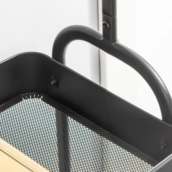 Buy Metal Clothes Rack with Shoe Storage, Clothing Rail on Wheels, Freestanding Hall Tree, Coat Stand with 2 Storage Shelf, Black, 8 image