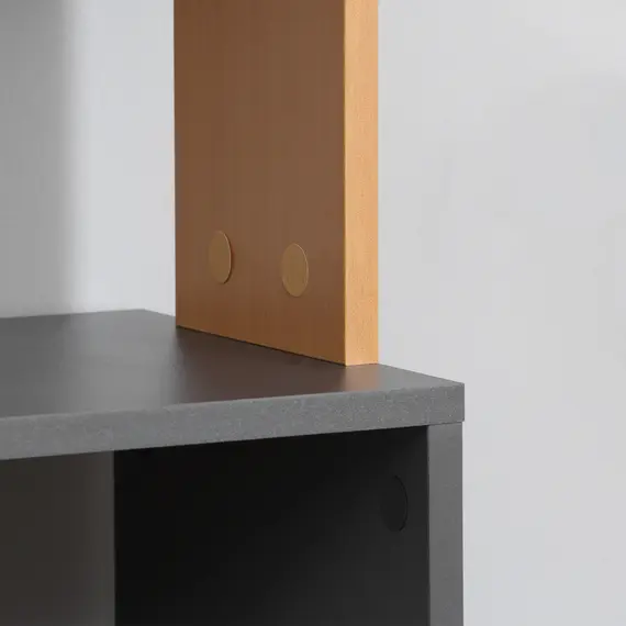 Buy Modern 5-Tier Bookshelf, Freestanding Bookcase Storage Shelving for Living Room Home Office Study, Brown and Dark Grey, 8 image