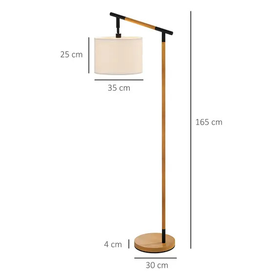 Buy Metal Frame Floor Lamp with 350° Rotating Lampshade, for Living Room and Bedroom, LED Bulb Included, Brown, 3 image