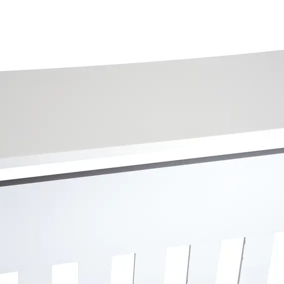 Buy MDF Radiator Cover Wooden Cabinet Shelving Home Office Vertical Slatted Vent White 78L x 19W x 81H, 9 image