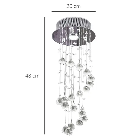 Buy Metal Crystal Ceiling Light Chandelier Elegant Pendant Lamp Living Room Stairway Stairway Spiral Rain Drop Pendant Lamp Silver, 3 image