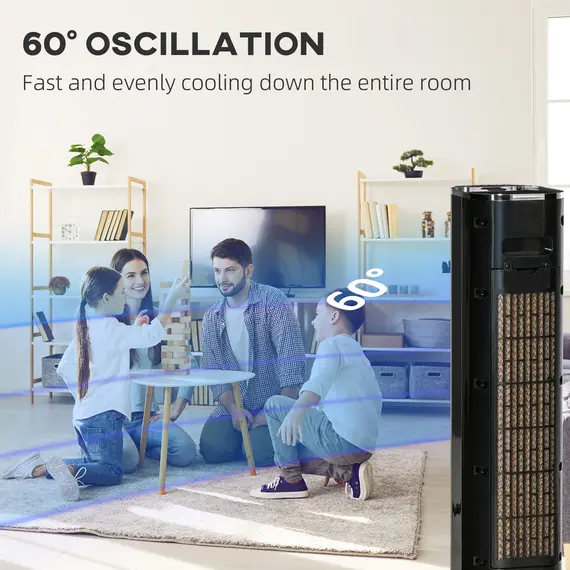 Buy Nine Setting Tower Fan Humidifier, with Ice Boxes - Black, 8 image