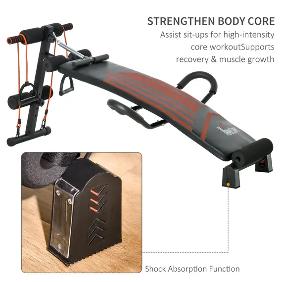 Buy Multifunctional Sit Up Bench Adjustable Utility Board Ab Exercise Workout Fitness with Headrest for Home, Office and Gym, Black, 5 image