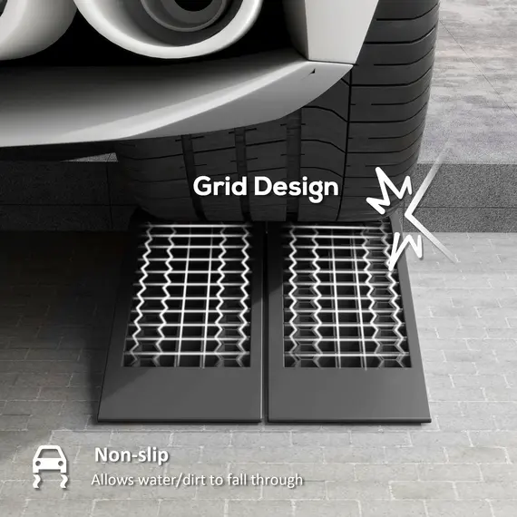 Buy Pair of 2 Low Entrance Plastic Curb Ramps Anti-Slip Surface 3 Ton Capacity Garage Workshop Cars SUVs Small Vans, 5 image