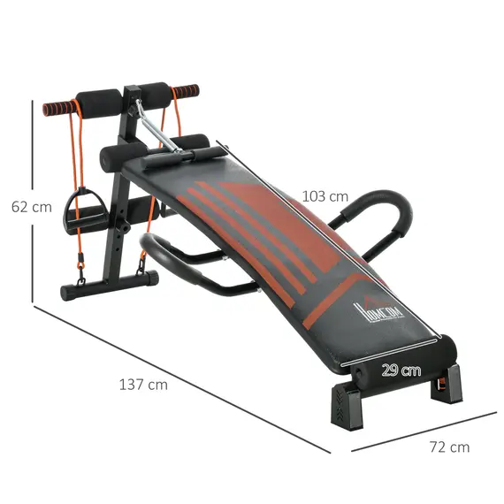 Buy Multifunctional Sit Up Bench Adjustable Utility Board Ab Exercise Workout Fitness with Headrest for Home, Office and Gym, Black, 3 image