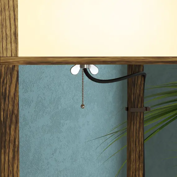 Buy Modern Shelf Floor Lamp with Dual Ambient Light, Standing Lamp Living Room, Bedroom, 156cm, Brown, 7 image