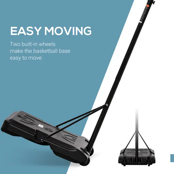 Buy Portable Basketball Stand 175-215cm Adjustable Height Sturdy Rim Hoop w/ Large Wheels Stable Base Net Free Standing, 5 image