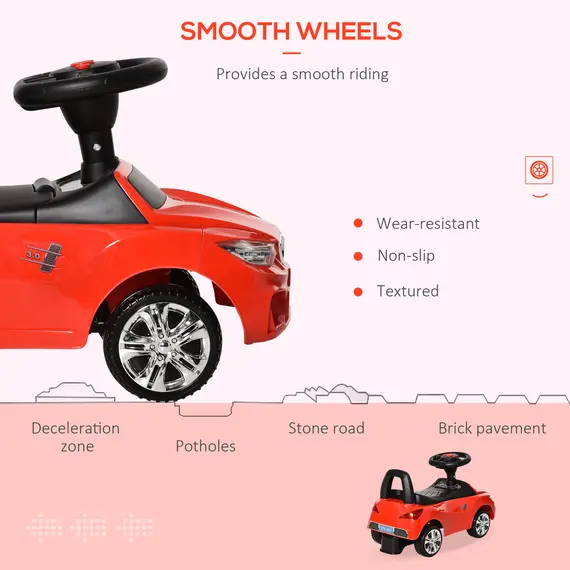 Buy Ride on Car Baby Toddler Walker Foot to Floor Sliding Car Slider Red, Colour: Red, 5 image