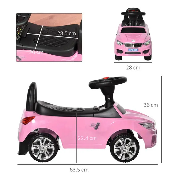 Buy Ride on Car Baby Toddler Walker Foot to Floor Sliding Car Slider Pink, Colour: Pink, 3 image