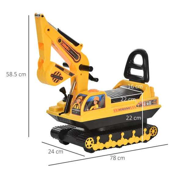 Buy Ride On Excavator Toy Tractors Digger Movable Walker Construction Truck 3 Years, 3 image
