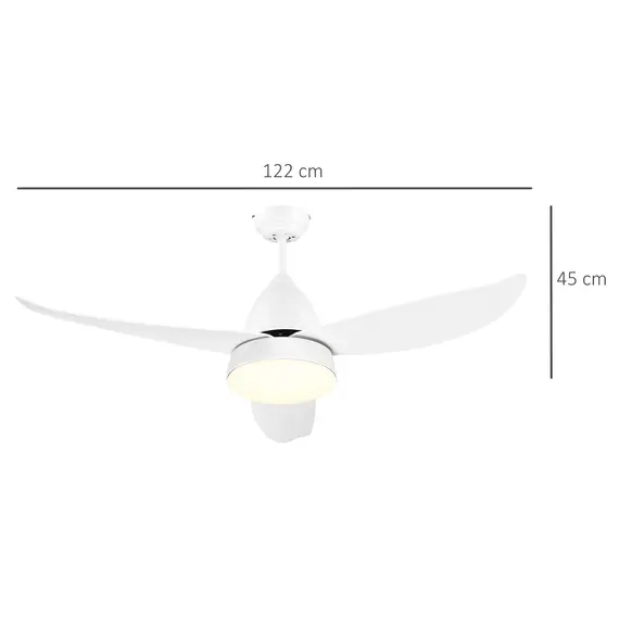 Buy Reversible Ceiling Fan with Light, 3 Blades Indoor Modern Mount White LED Lighting Fan with Remote Controller, for Bedroom, Living Room, White, 3 image