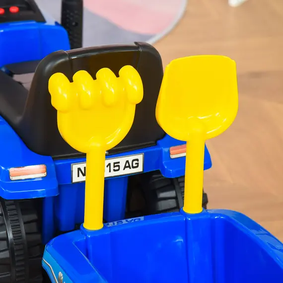 Buy Ride On Tractor Toddler Walker Foot To Floor Slider w/ Horn Storage Steering Wheel for 1-3 Years Old Blue, 8 image