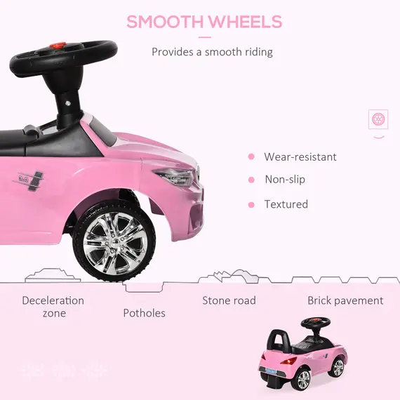 Buy Ride on Car Baby Toddler Walker Foot to Floor Sliding Car Slider Pink, Colour: Pink, 5 image