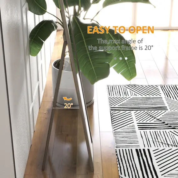 Buy Rustic Full Length Mirror, Hanging and Freestanding Floor Mirror, Farmhouse Decorative Wall Mirror, for Living Room, Bedroom, 157 cm, Grey, 6 image