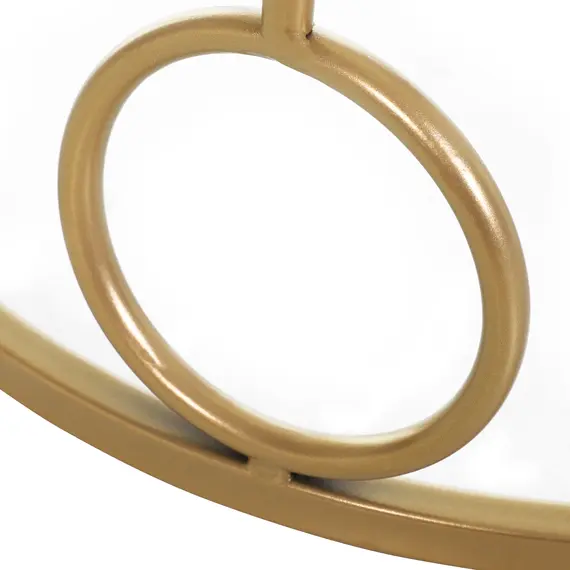 Buy Round Coffee Tables Set of 2, Gold Nesting Side End Tables with Tempered Glass Top, Steel Frame for Living Room, Gold, 9 image