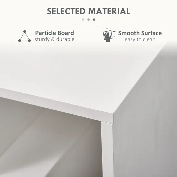 Buy Side Table, 3 Tier End Table with Open Storage Shelves for Living Room, Bedroom, White, 5 image