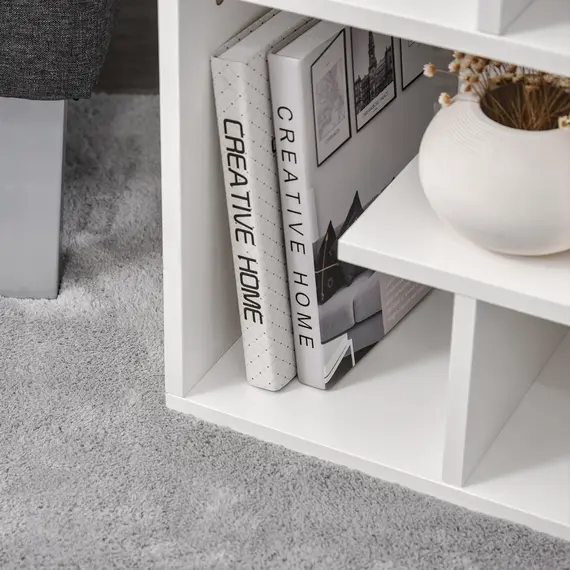 Buy Side Table, 3 Tier End Table with Open Storage Shelves for Living Room, Bedroom, Set of 2, White, 9 image