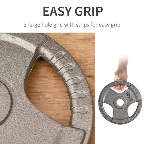 Buy Set of 4 Weight Plate for 2"/5cm hole Dumbbell Handle Bar 15kg Dumbbell Plates Barbell Weight 2 x 5kg, 2 x 2.5kg, 6 image