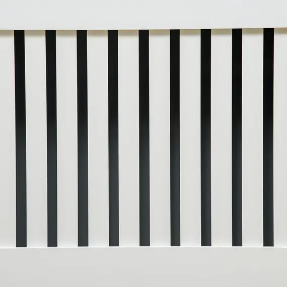 Buy Slatted Radiator Cover Painted Cabinet MDF Lined Grill in White (172L x 19W x 81H cm), 8 image
