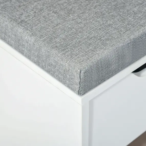 Buy Shoe Storage Bench with Cushion - White, 7 image
