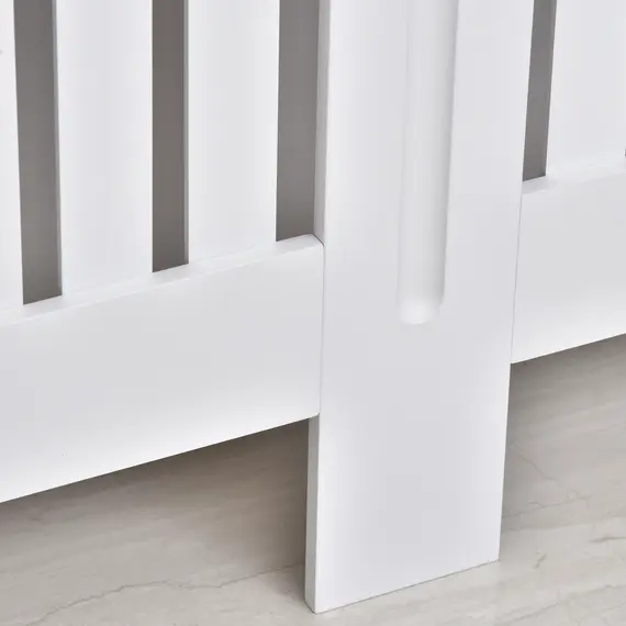 Buy Slatted Radiator Cover Painted Cabinet MDF Lined Grill in White (152L x 19W x 81H cm), 9 image