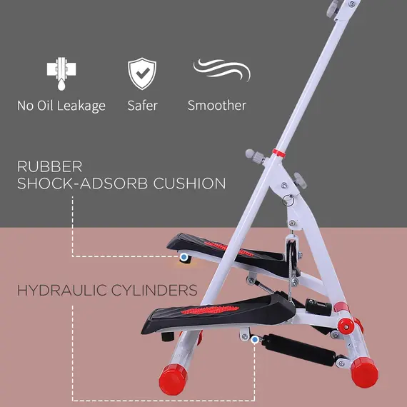 Buy Stepper w/ Handle Hand Grip Workout Fitness Machine For Fitness Aerobic Exercise Home Gym Red, 8 image