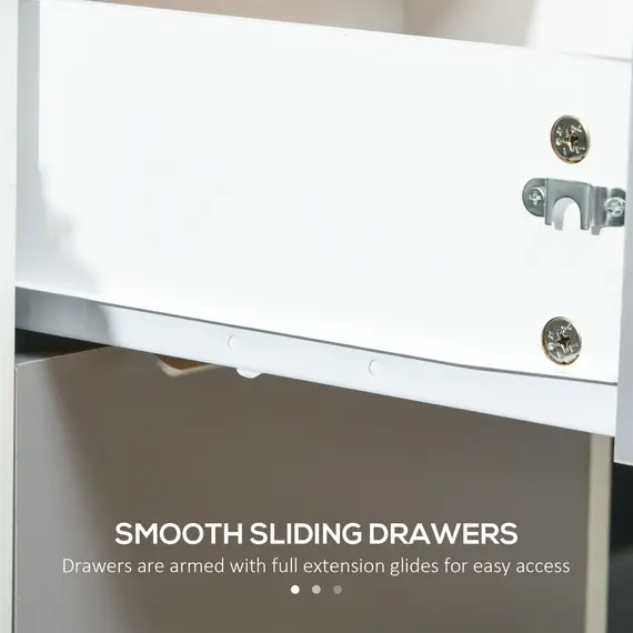 Buy Three-Drawer Locking Filing Cabinet - Grey/White, 7 image