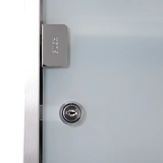 Buy Stainless Steel wall mounted Medicine Cabinet with 2 Shelves + Security Glass Door Lockable 48 cm(H), 8 image