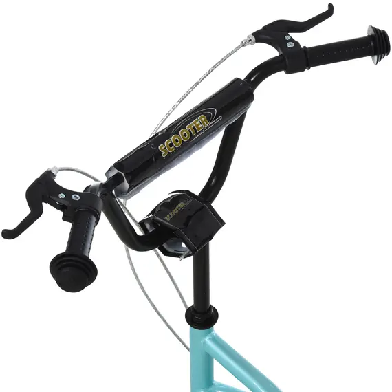 Buy Stunt Scooter, Kids Scooter, 12'' Rubber Tyre Kick Scooter with Adjustable Handlebar, Dual Brakes, Blue, 8 image