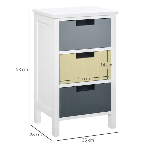 Buy Storage Tower, Dresser Chest with Drawers, Wood Top, Organizer Unit for Closets Bedroom Nursery Room Hallway, 3 image