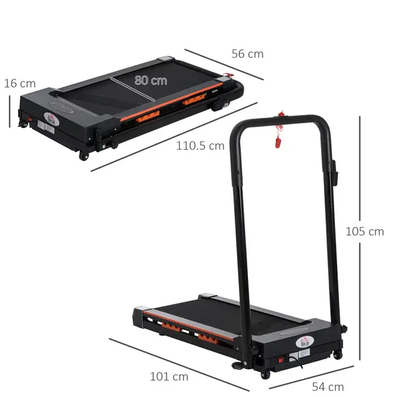 Buy Steel Folding Motorized Home Treadmill w/ LCD Monitor Black, 3 image