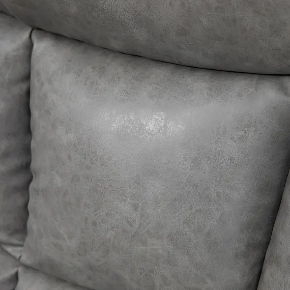 Buy Thick Padded Faux Leather Recliner Armchair - Light Grey, 8 image