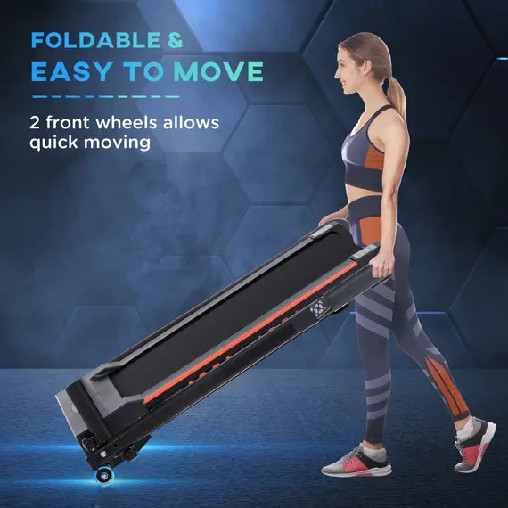 Buy Steel Folding Motorized Home Treadmill w/ LCD Monitor Black, 6 image