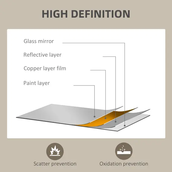 Buy Wall Bathroom Mirror, 60 x 40 cm Wall-Mounted Mirror for Living Room, Bedroom, Hallway, Black, 6 image