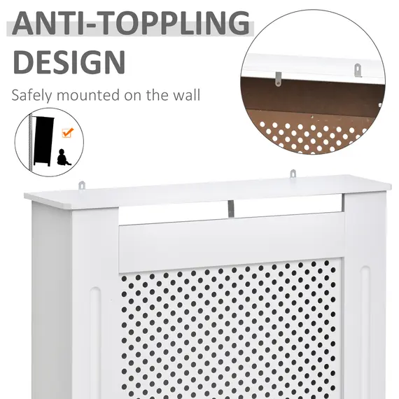 Buy Wooden Radiator Cover Heating Cabinet Modern Home Furniture Grill Style  White Painted (Small), 6 image
