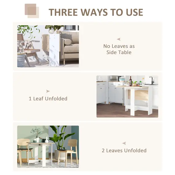 Buy Wooden Folding Dining Table Writing Computer Desk PC Workstation Space Saving Home Office Oak & White, 5 image