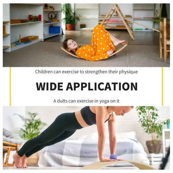 Buy Wood Wobble Board with Ropes, Balance Board for Full Body Workout, Multipurpose for Kids and Adults, 5 image