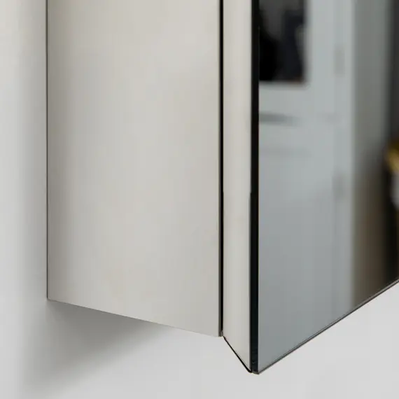 Buy Bathroom Mirror Cabinet, Wall Mounted Medicine Cabinet with Hinged Door, Storage Shelves for Laundry Room, 9 image