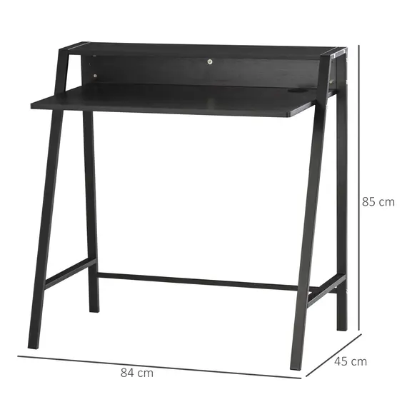 Buy Writing Desk Computer Table Home Office PC Laptop Workstation Storage Shelf 84L x 45W cm Black, 3 image