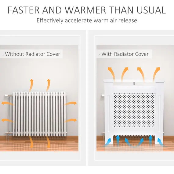 Buy Wooden Radiator Cover Heating Cabinet Modern Home Furniture Grill Style  White Painted (Small), 4 image