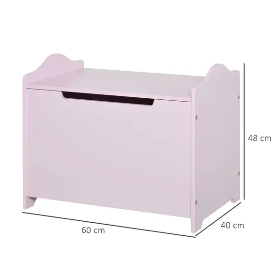 Buy Wooden Kids Toy Box Children Storage Organizer Chest Safety Hinge Playroom Furniture Pink, 3 image