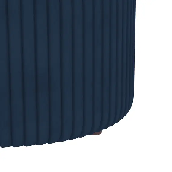 Buy Velvet-Feel Storage Ottoman - Blue, 8 image