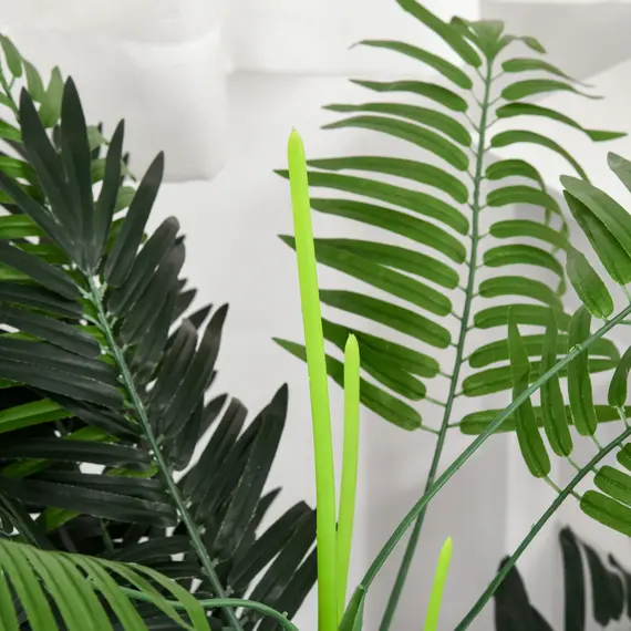 Buy 2 Pack Artificial Plant Palm Tree in Pot, Fake Plants for Home Indoor Outdoor Decor, 125cm, Green, 9 image
