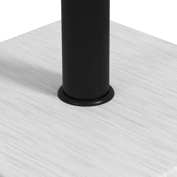 Buy 12kg Garden Parasol Base with Adjustable Foot Pad and Knob, Concrete Umbrella Stand with Wood Effect, Rectangular Parasol Holder for 38mm and 48mm Poles, White, 9 image