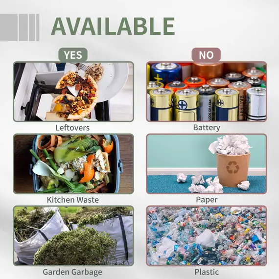 Buy 160L 360° Rotating Dual Chamber Composter - Black, 4 image