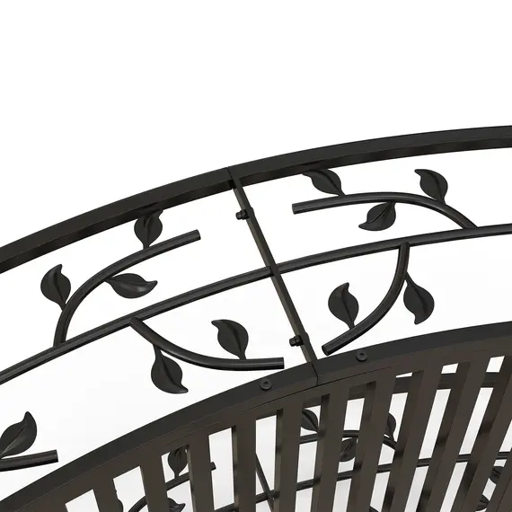 Buy 1.2M Metal Decorative Vine Pattern Arch Garden Bridge, Black, 7 image
