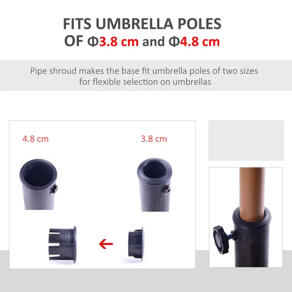 Buy 13kg Resin Umbrella Stand Holder, Garden Parasol Base for 38mm or 48mm Outdoor Umbrella Poles, Bronze Tone, 5 image