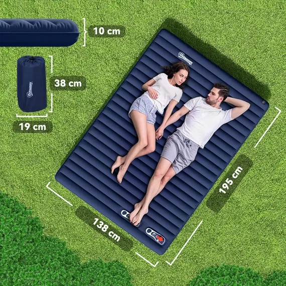 Buy 2 Person Camping Inflatable Mattress - Navy Blue, 3 image
