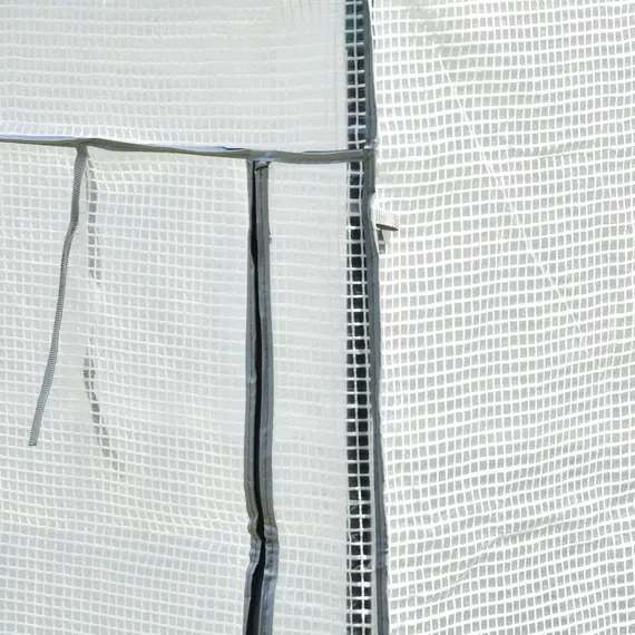 Buy 100 x 50 x 150cm Tomato Greenhouse with Roll-up Door, Mini Greenhouse with PE Cover, Outdoor Grow House Small Green House for Yard, Balcony, Garden, White, 7 image