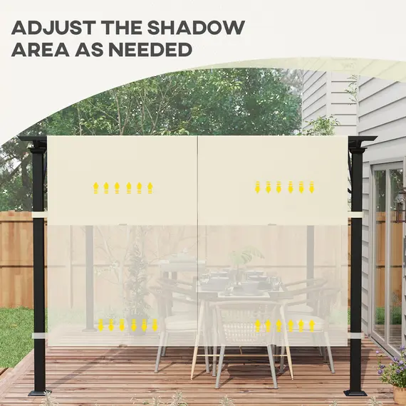 Buy 2 Pcs UV Protection Pergola Replacement Canopy, Pergola Shade Cover, Easy to Install, for 3 x 3(m) Pergola, Cream White, 7 image